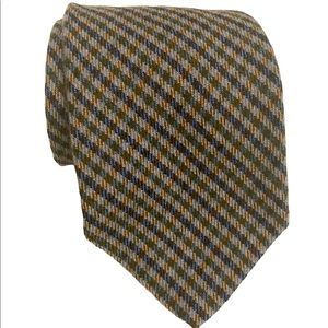 Paul Stuart 100% Cashmere Multicolor Plaid Check Tie Made In Scotland